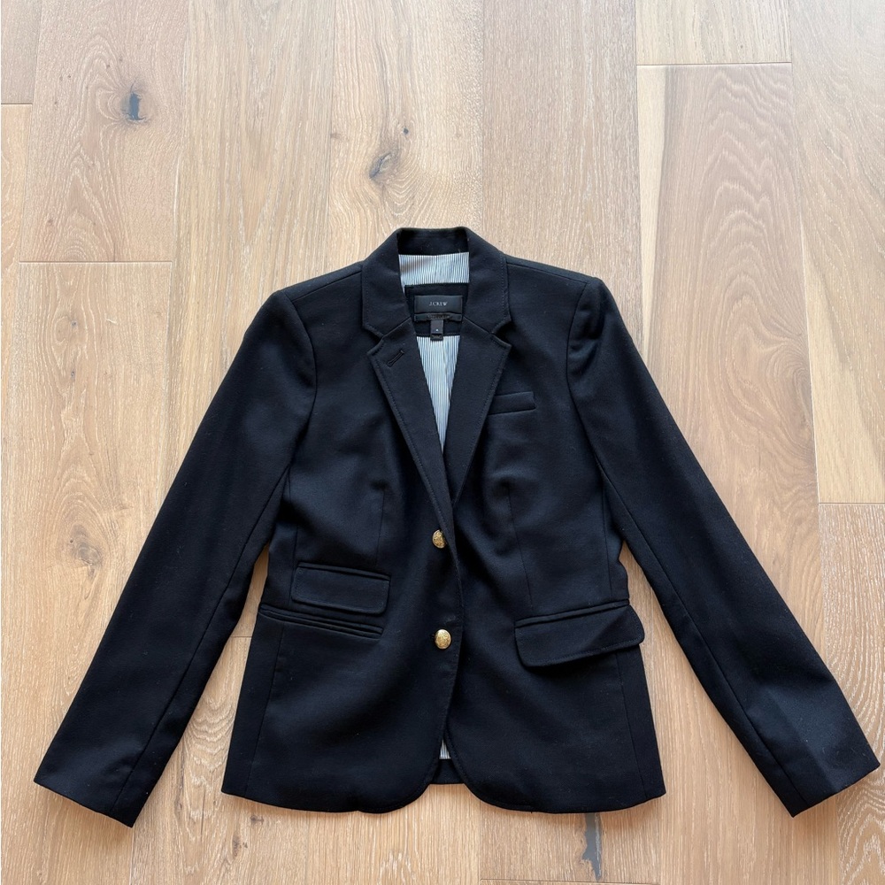 J Crew Black Schoolboy Blazer with Gold Buttons